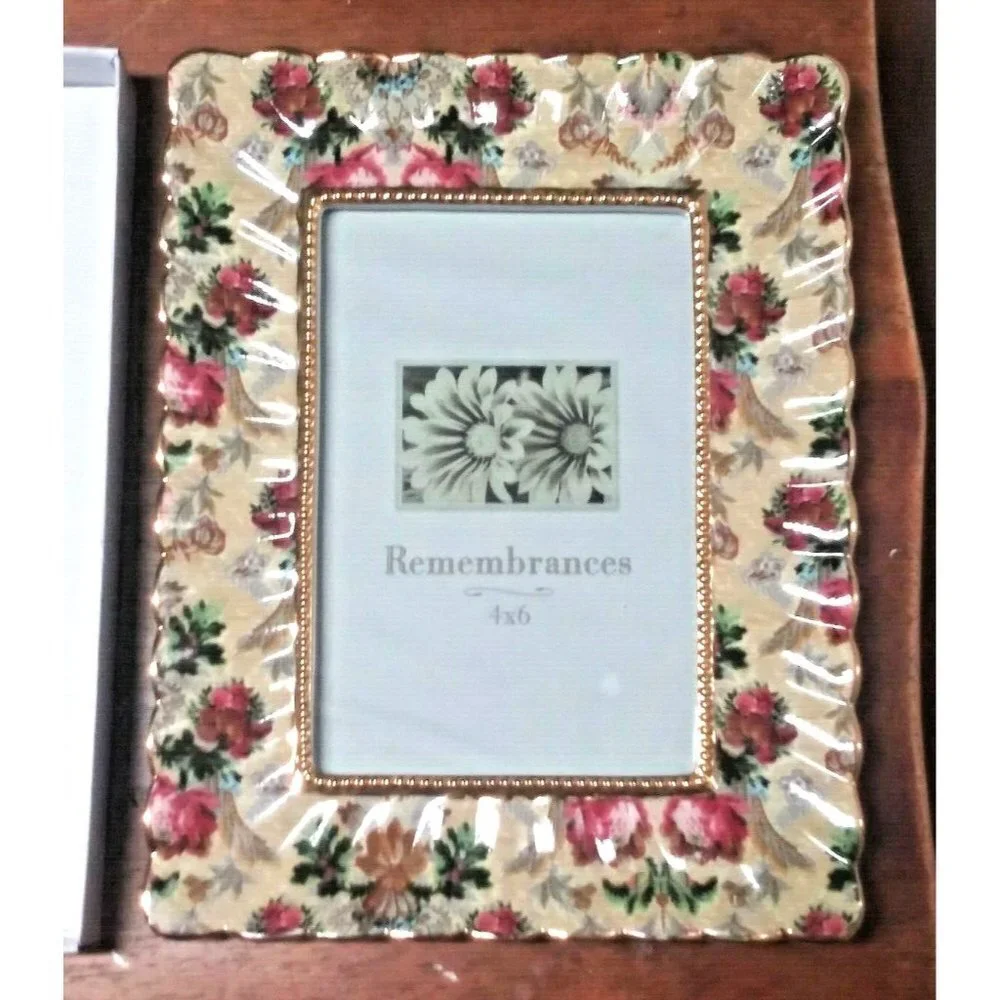 NEW Nantucket Photo Frame CERAMIC floral 4